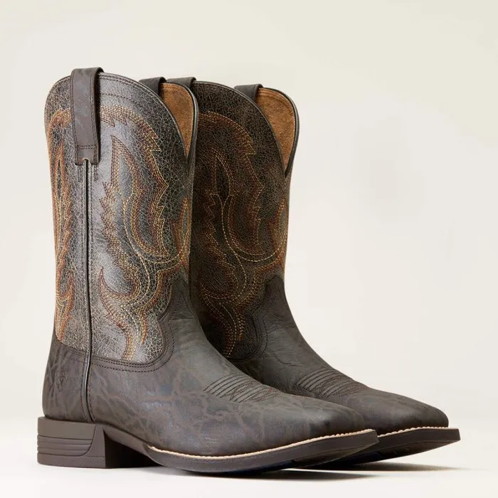 Men Western Boots Ariat Steadfast Western Boot Chocolate Elephant Print Men Western Boots Ariat Steadfast Western Boot Chocolate Elephant Print