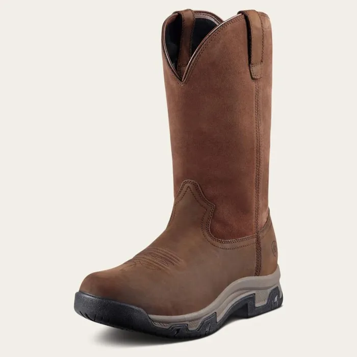 Men Western Boots Ariat Terrain Pull On Waterproof Boot Distressed Brown