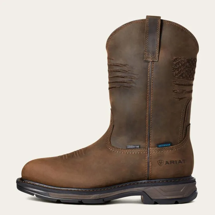 Men Western Boots Ariat WorkHog XT Patriot Waterproof Carbon Toe Work Boot Distressed Brown Men Western Boots Ariat WorkHog XT Patriot Waterproof Carbon Toe Work Boot Distressed Brown