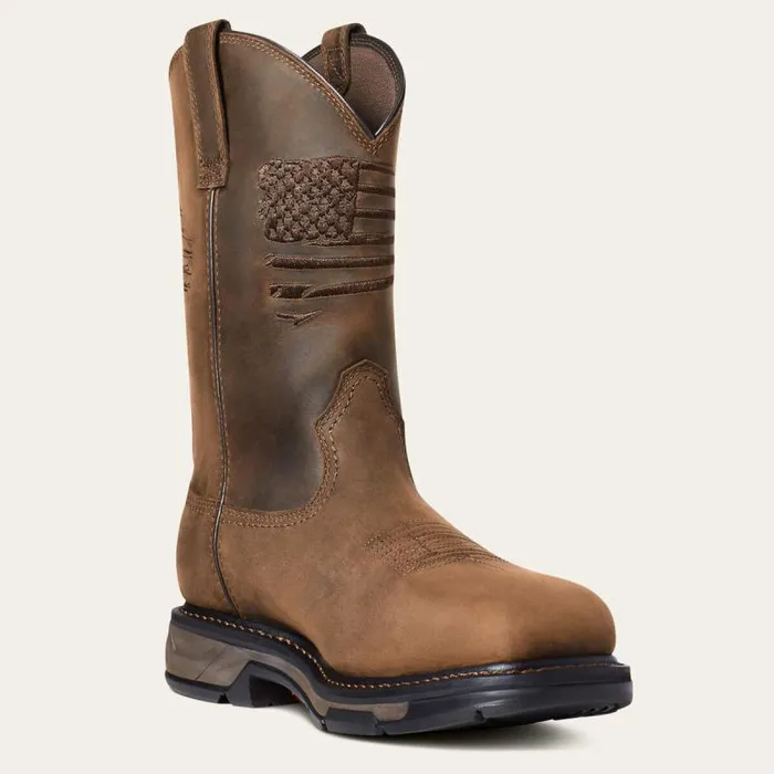 Men Western Boots Ariat WorkHog XT Patriot Waterproof Carbon Toe Work Boot Distressed Brown Men Western Boots Ariat WorkHog XT Patriot Waterproof Carbon Toe Work Boot Distressed Brown