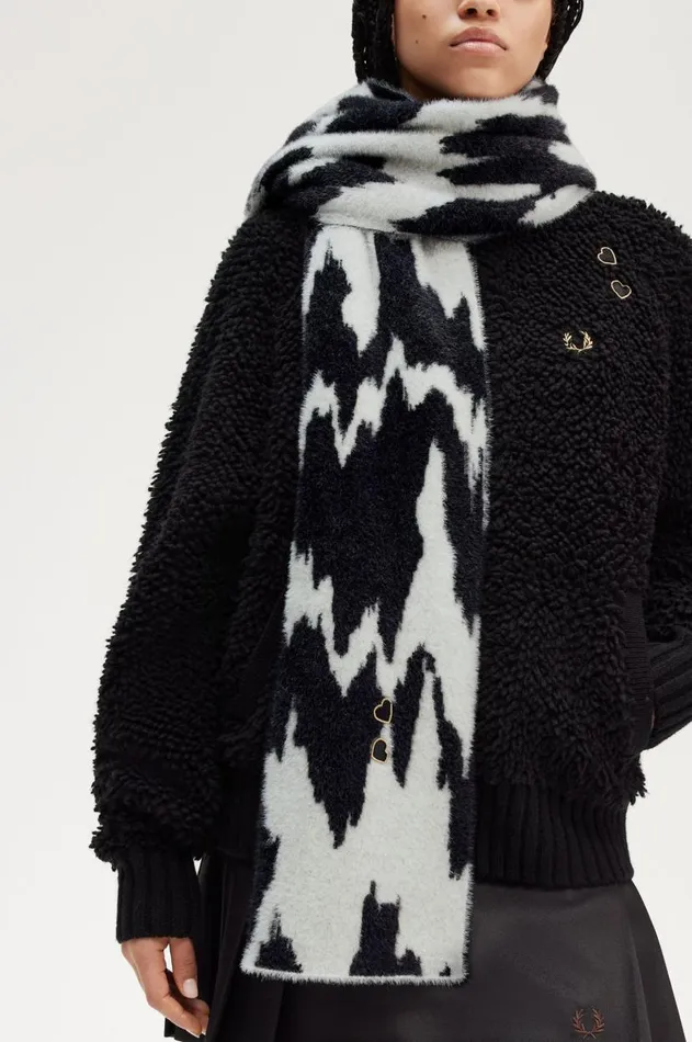 MenWomen Other Accessories Fred Perry Amy Zebra Scarf Ecru