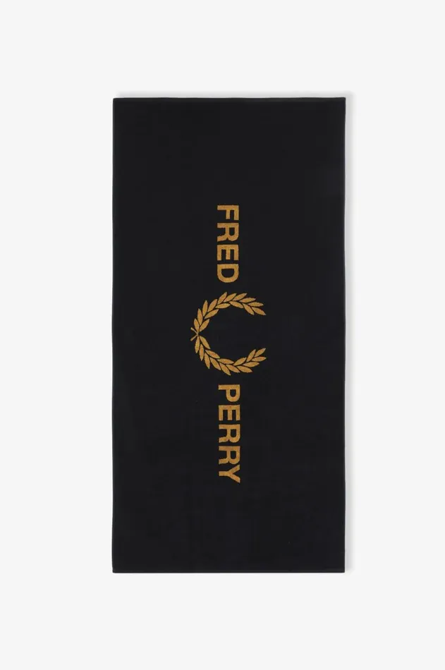 MenWomen Other Accessories Fred Perry Branded Beach Towel Blackdark Caramel