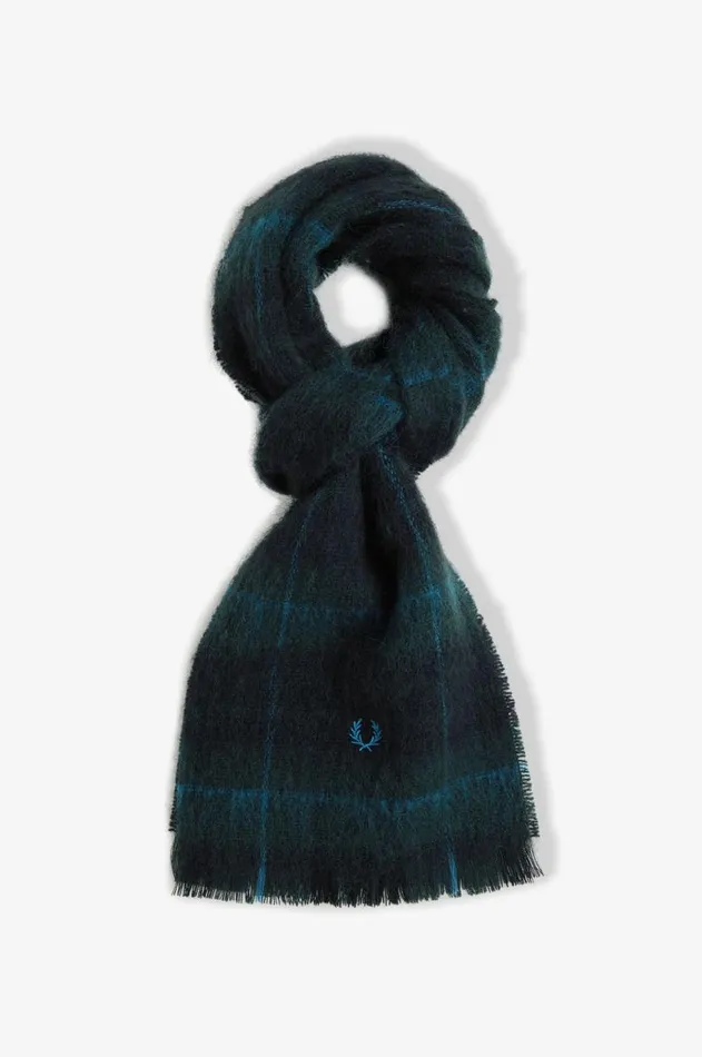 MenWomen Other Accessories Fred Perry Brushed Wool Tartan Scarf Night Green
