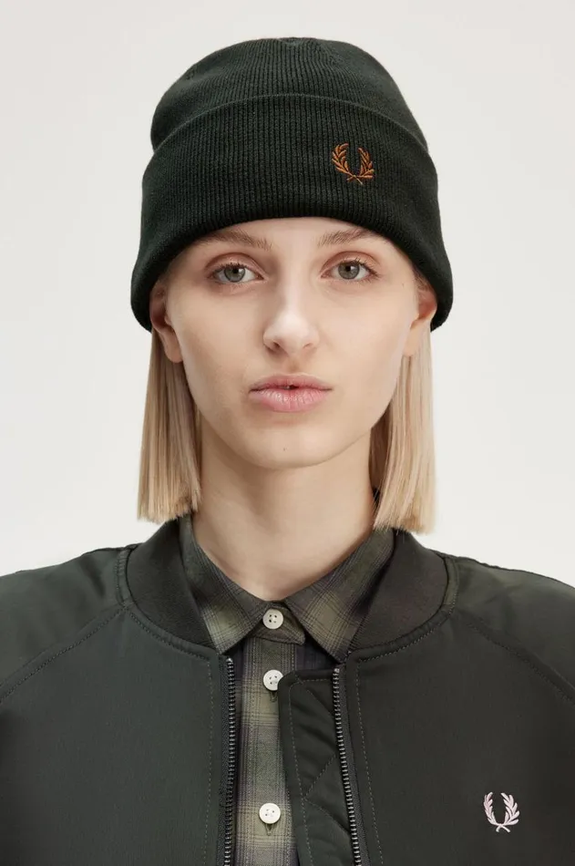 MenWomen Other Accessories Fred Perry Classic Beanie Night Greenmarmalade