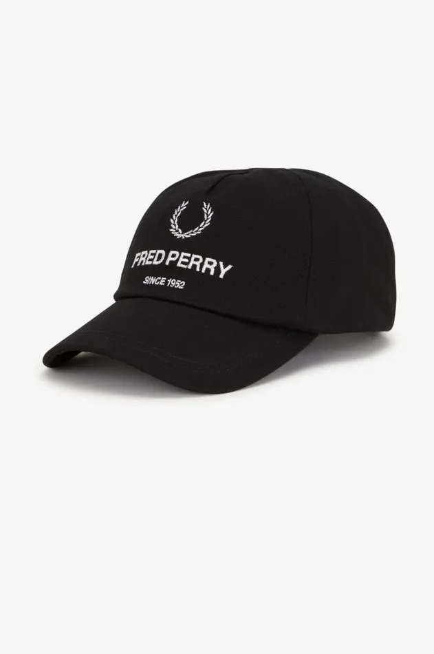 MenWomen Other Accessories Fred Perry Cotton Canvas Branded Cap Black
