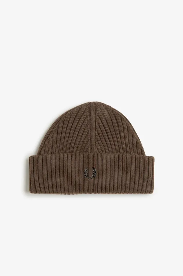 MenWomen Other Accessories Fred Perry Cotton Rib Beanie Burnt Tobacco