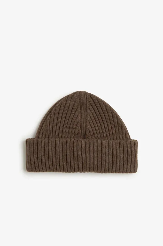 MenWomen Other Accessories Fred Perry Cotton Rib Beanie Burnt Tobacco