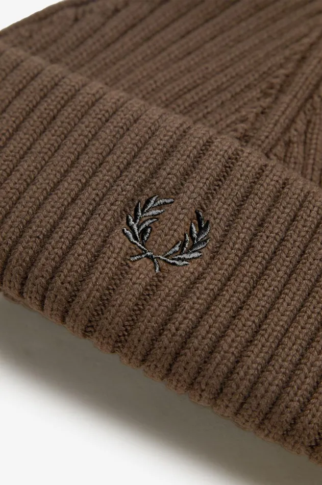 MenWomen Other Accessories Fred Perry Cotton Rib Beanie Burnt Tobacco