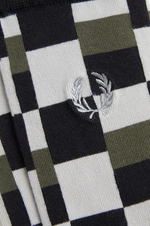 MenWomen Other Accessories Fred Perry Glitch Print Brushed Sock Black