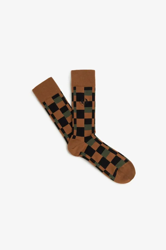 MenWomen Other Accessories Fred Perry Glitch Print Brushed Sock Marmalade