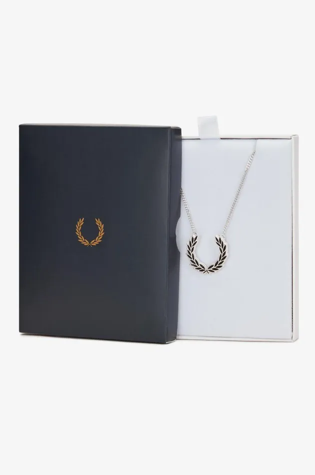 MenWomen Other Accessories Fred Perry Laurel Wreath Necklace Metallic Silver
