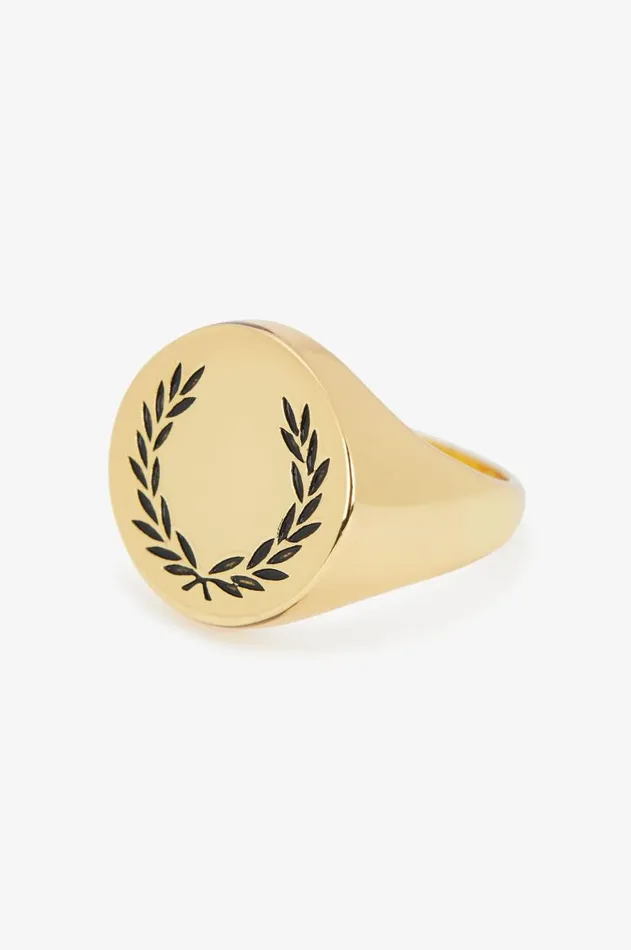 MenWomen Other Accessories Fred Perry Laurel Wreath Ring Shiny Gold