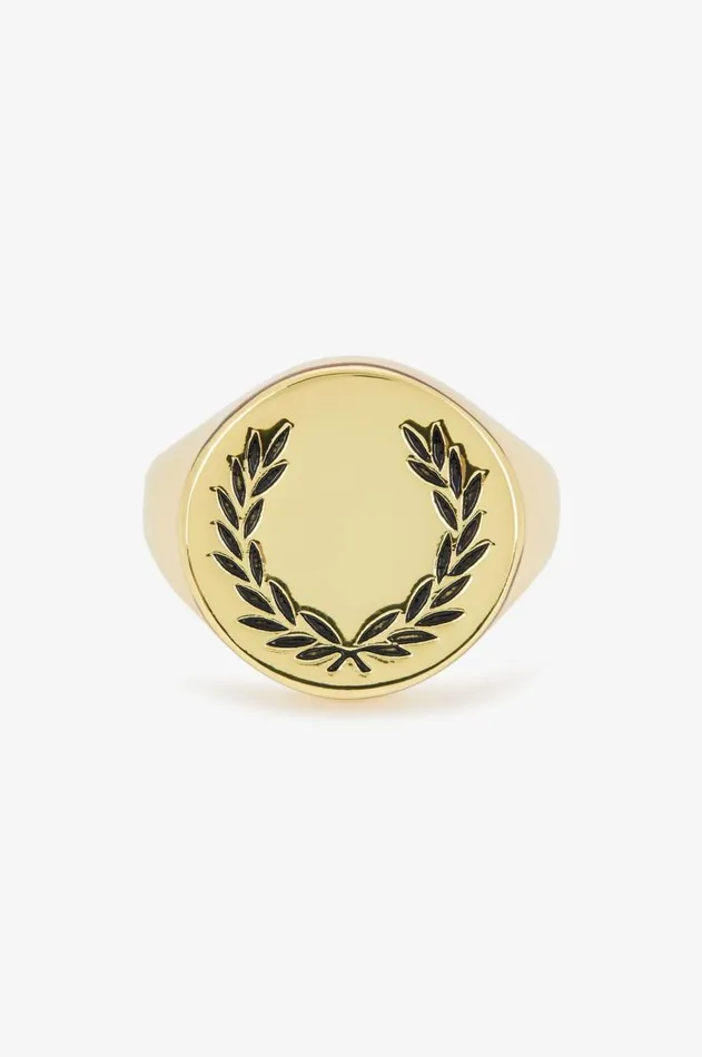 MenWomen Other Accessories Fred Perry Laurel Wreath Ring Shiny Gold