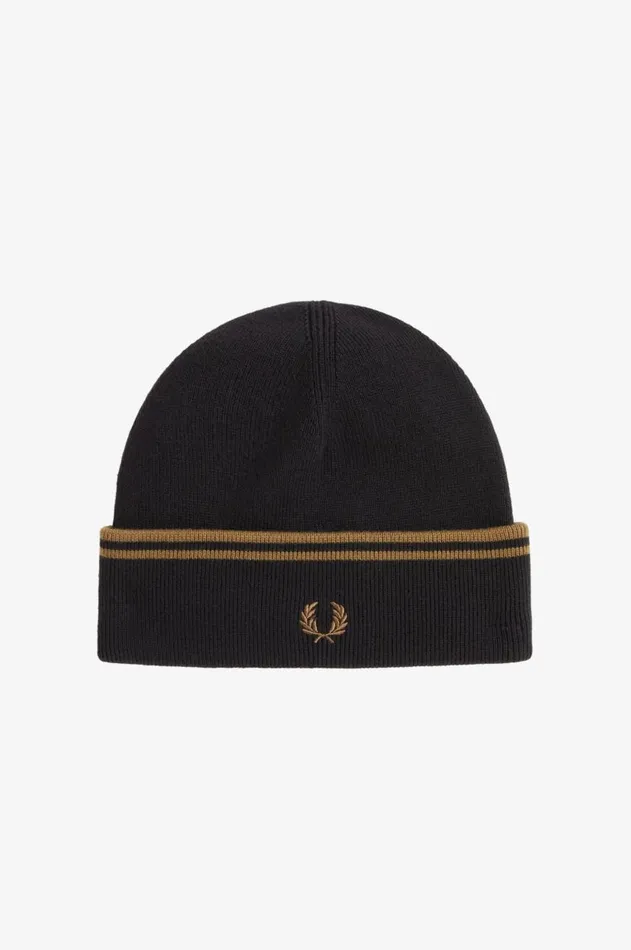 MenWomen Other Accessories Fred Perry Twin Tipped Beanie Blackshaded Stone