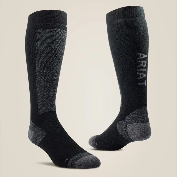 MenWomen Socks Ariat AriatTEK Merino Socks Blackgrey