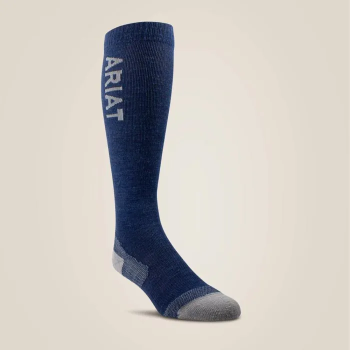 MenWomen Socks Ariat AriatTEK Thaw Merino Socks Navyheather Grey