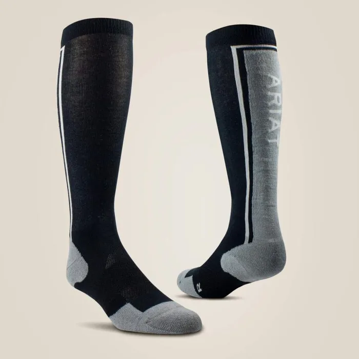 MenWomen Socks Ariat AriatTEK Winter Slimline Socks Blacksleet