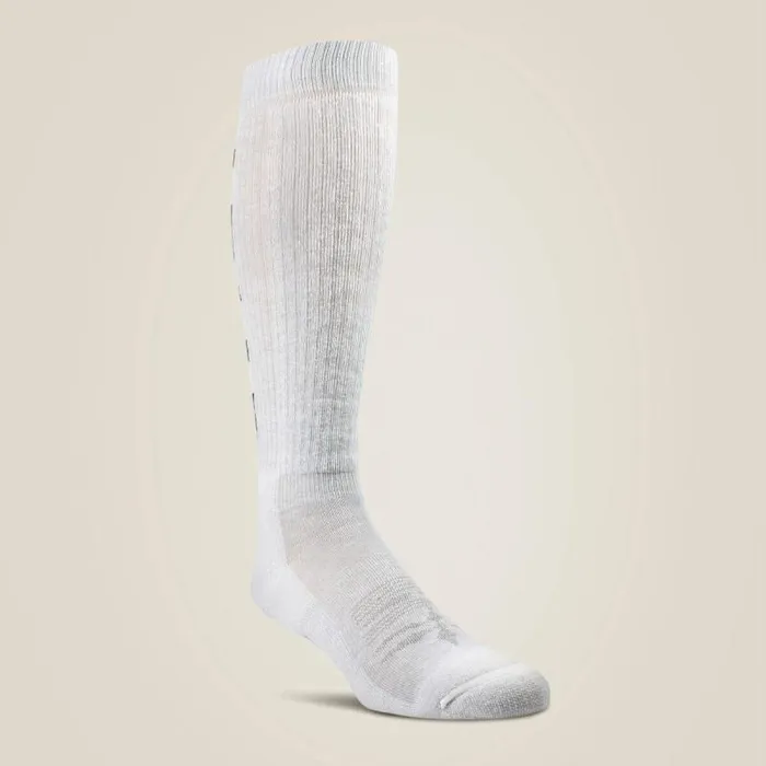 MenWomen Socks Ariat Midweight Over The Calf Western Boot Sock Grey
