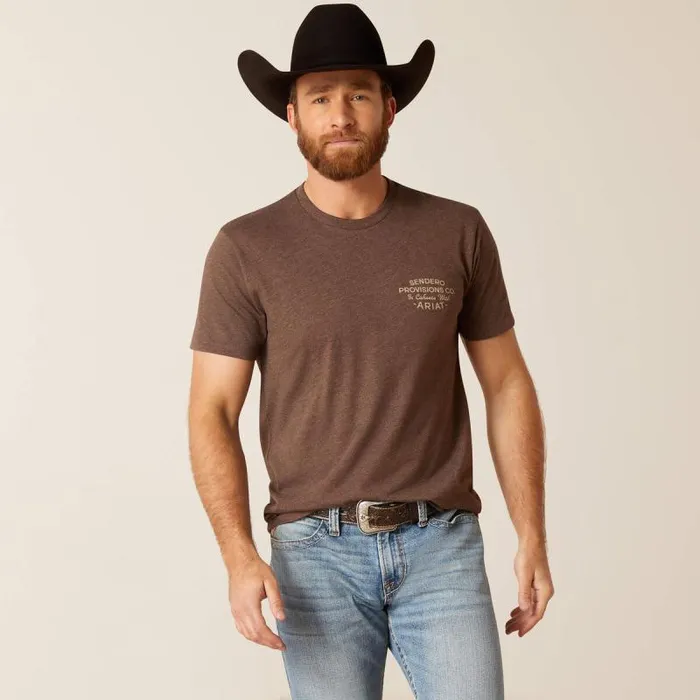 MenWomen TShirts and Polos Ariat Sendero Mucho Western TShirt Brown Heather MenWomen TShirts and Polos Ariat Sendero Mucho Western TShirt Brown Heather