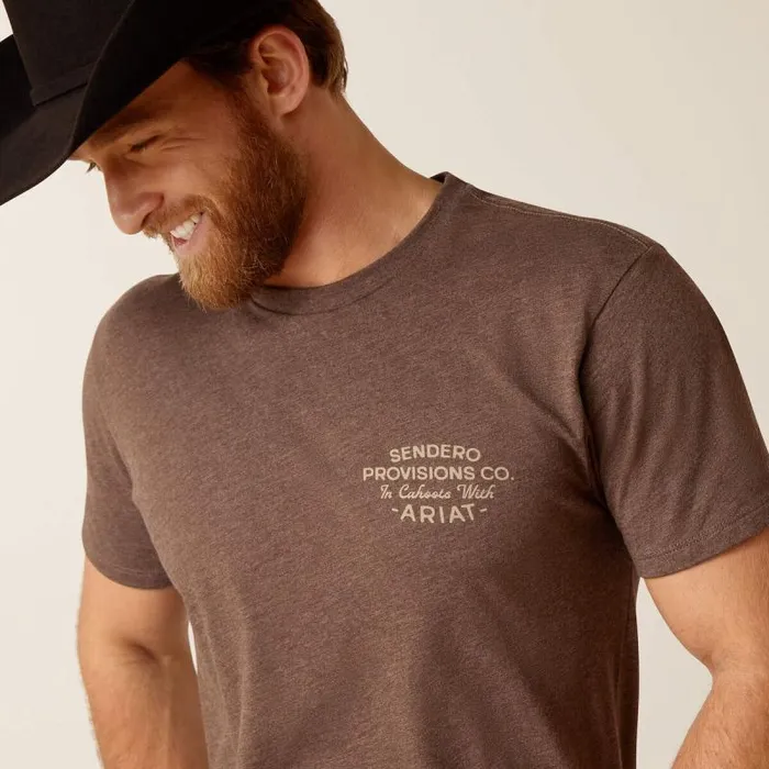 MenWomen TShirts and Polos Ariat Sendero Mucho Western TShirt Brown Heather MenWomen TShirts and Polos Ariat Sendero Mucho Western TShirt Brown Heather