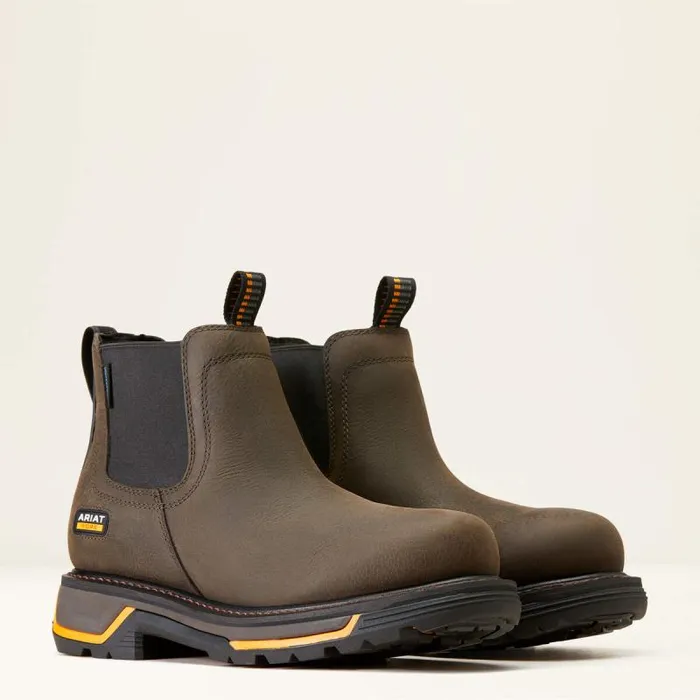 Men Work Boots Ariat Big Rig Chelsea Waterproof Work Boot Iron Coffee Men Work Boots Ariat Big Rig Chelsea Waterproof Work Boot Iron Coffee