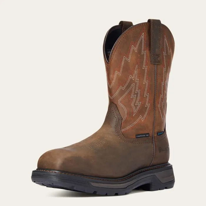 Men Work Boots Ariat Big Rig Waterproof Composite Toe Work Boot Dark Brown