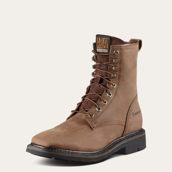 Men Work Boots Ariat Cascade 8034 Wide Square Toe Work Boot Alamo Brown