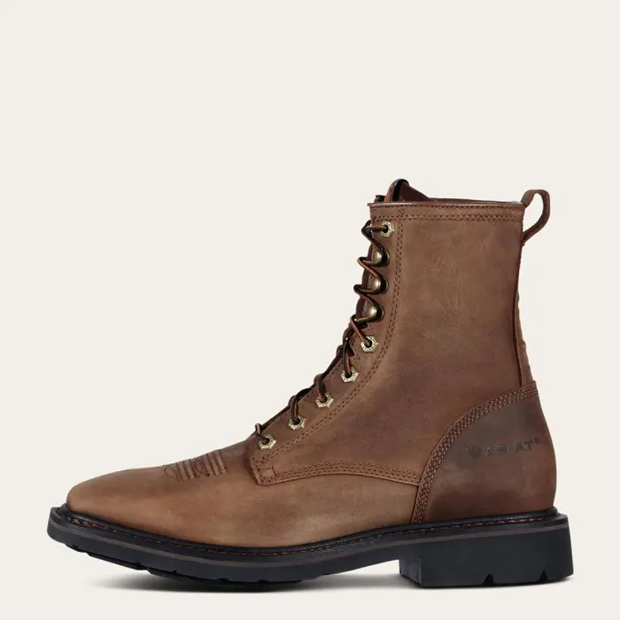 Men Work Boots Ariat Cascade 8034 Wide Square Toe Work Boot Alamo Brown Men Work Boots Ariat Cascade 8034 Wide Square Toe Work Boot Alamo Brown