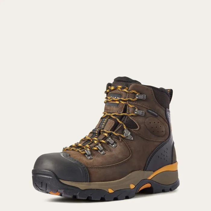 Men Work Boots Ariat Endeavor 6034 Waterproof Work Boot Chocolate Brown
