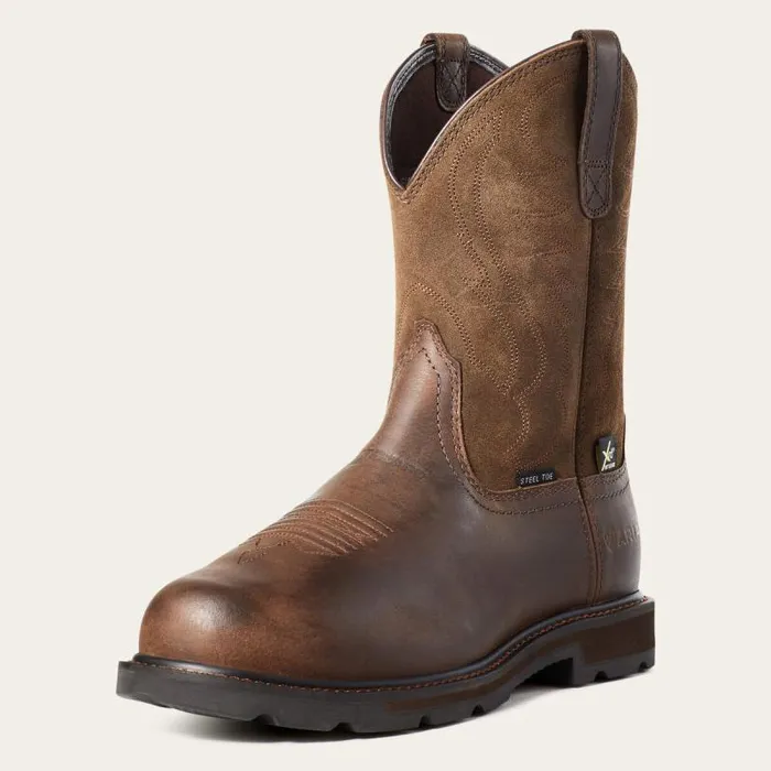 Men Work Boots Ariat Groundbreaker MetGuard Steel Toe Work Boot Brown