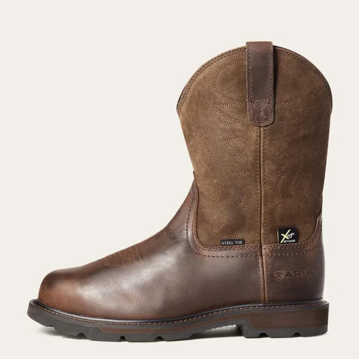 Men Work Boots Ariat Groundbreaker MetGuard Steel Toe Work Boot Brown