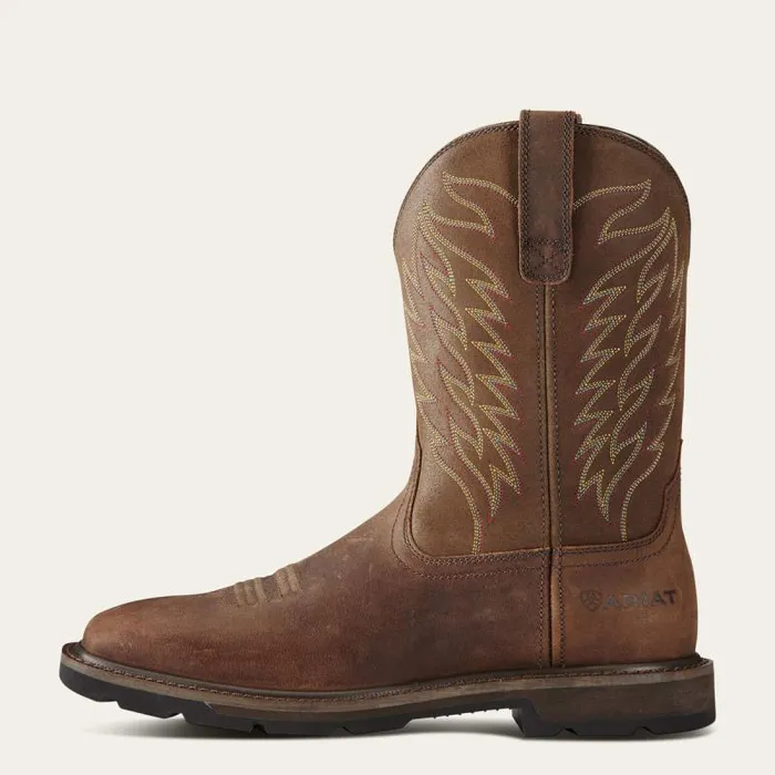 Men Work Boots Ariat Groundbreaker Wide Square Toe Steel Toe Work Boot Brown Men Work Boots Ariat Groundbreaker Wide Square Toe Steel Toe Work Boot Brown