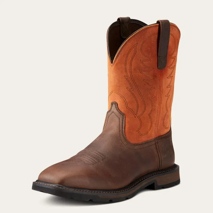 Men Work Boots Ariat Groundbreaker Wide Square Toe Steel Toe Work Boot Brown Ember Men Work Boots Ariat Groundbreaker Wide Square Toe Steel Toe Work Boot Brown Ember