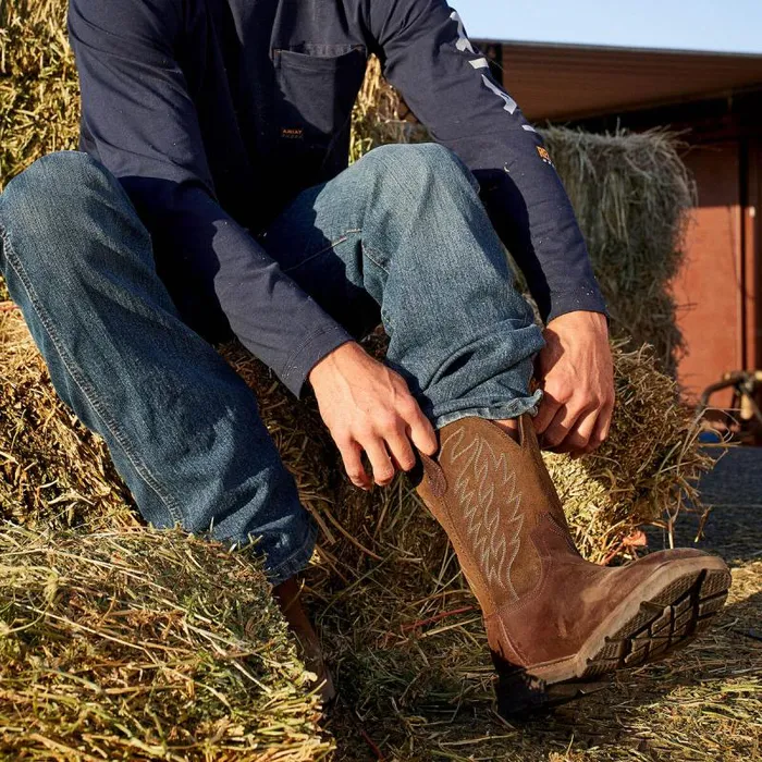 Men Work Boots Ariat Groundbreaker Work Boot Brown Men Work Boots Ariat Groundbreaker Work Boot Brown