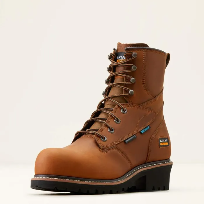 Men Work Boots Ariat Logger Shock Shield Waterproof Composite Toe Work Boot Copper Brown Men Work Boots Ariat Logger Shock Shield Waterproof Composite Toe Work Boot Copper Brown