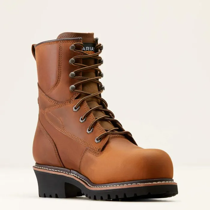 Men Work Boots Ariat Logger Shock Shield Waterproof Composite Toe Work Boot Copper Brown