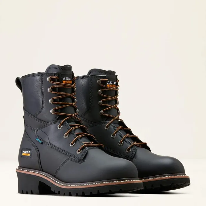 Men Work Boots Ariat Logger Shock Shield Waterproof Work Boot Black Men Work Boots Ariat Logger Shock Shield Waterproof Work Boot Black