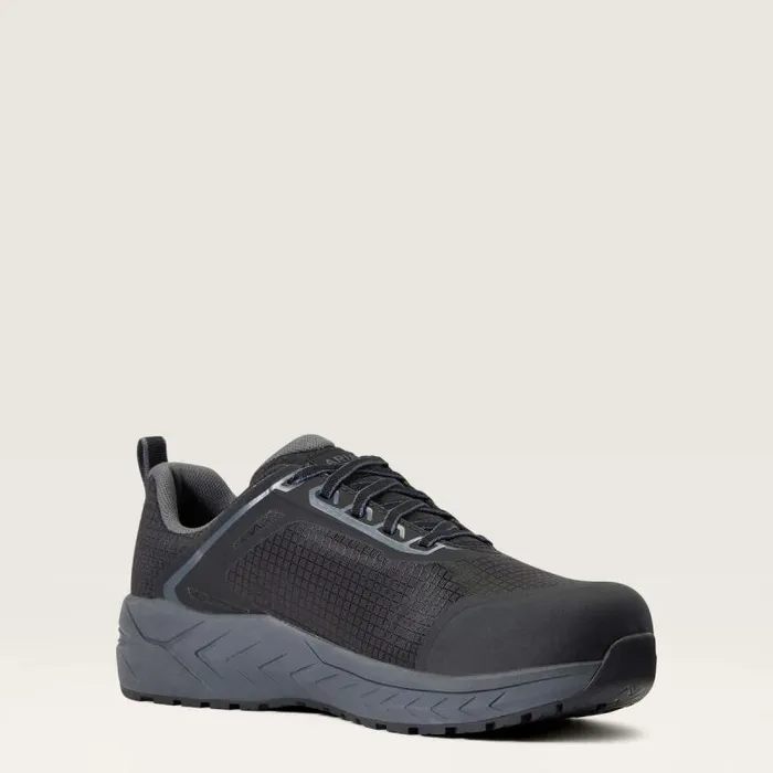Men Work Boots Ariat Outpace Composite Toe Safety Shoe Black Men Work Boots Ariat Outpace Composite Toe Safety Shoe Black
