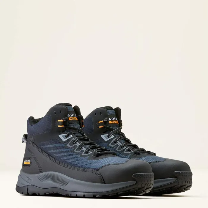 Men Work Boots Ariat Outpace Shift Mid Composite Toe Work Shoe Dark Shadow