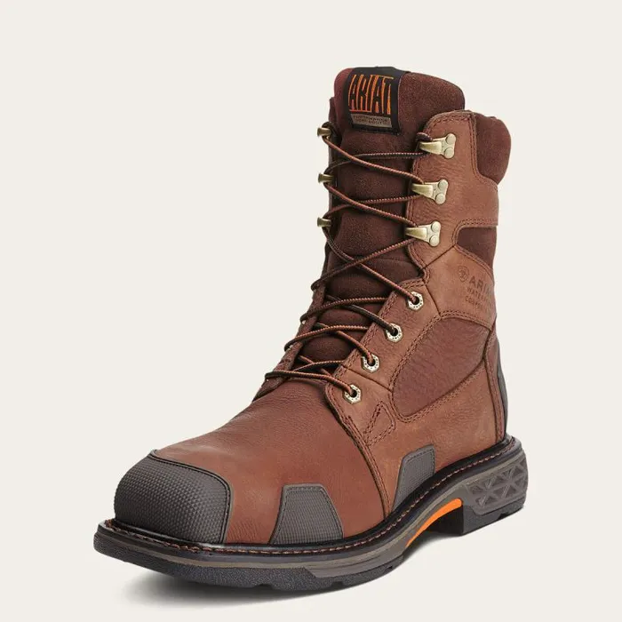 Men Work Boots Ariat OverDrive 8034 Wide Square Toe Waterproof Composite Toe Work Boot Chestnut Brown Men Work Boots Ariat OverDrive 8034 Wide Square Toe Waterproof Composite Toe Work Boot Chestnut Brown