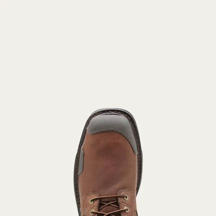 Men Work Boots Ariat OverDrive 8034 Wide Square Toe Waterproof Composite Toe Work Boot Chestnut Brown