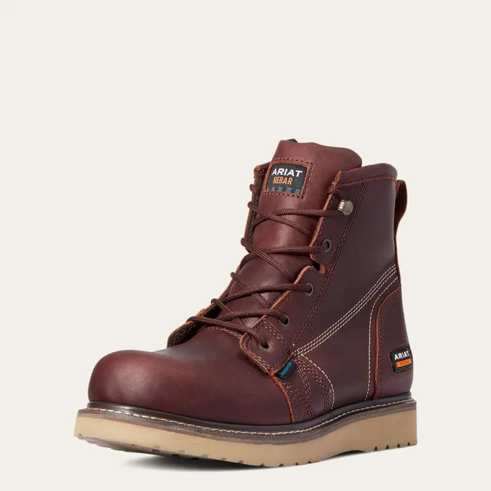 Men Work Boots Ariat Rebar Wedge 6034 Waterproof Work Boot Rusted Copper