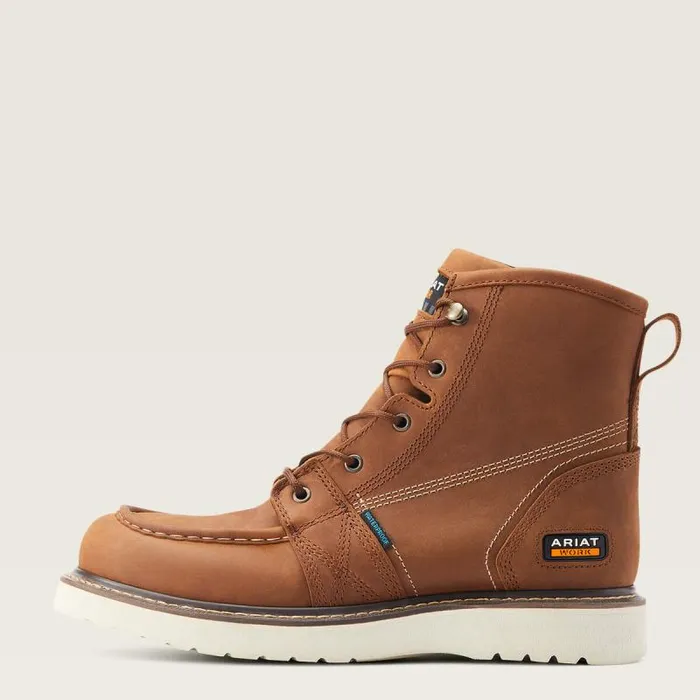 Men Work Boots Ariat Rebar Wedge Moc Toe 6034 Waterproof Work Boot Aged Honey