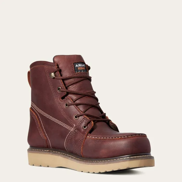 Men Work Boots Ariat Rebar Wedge Moc Toe 6034 Waterproof Work Boot Rusted Copper Men Work Boots Ariat Rebar Wedge Moc Toe 6034 Waterproof Work Boot Rusted Copper
