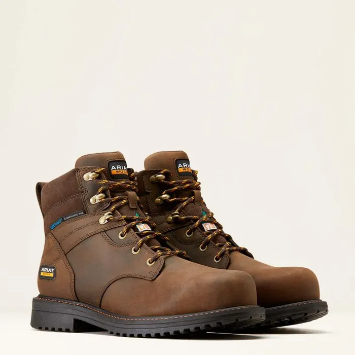 Men Work Boots Ariat RigTEK 6034 CSA Waterproof Composite Toe Work Boot Oily Distressed Brownoily Distressed Br