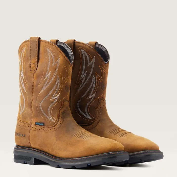 Men Work Boots Ariat Sierra Shock Shield Waterproof Work Boot Distressed Brown Men Work Boots Ariat Sierra Shock Shield Waterproof Work Boot Distressed Brown