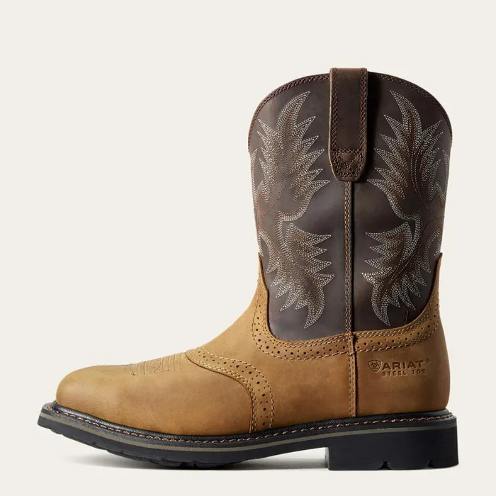 Men Work Boots Ariat Sierra Wide Square Toe Steel Toe Work Boot Aged Bark Men Work Boots Ariat Sierra Wide Square Toe Steel Toe Work Boot Aged Bark