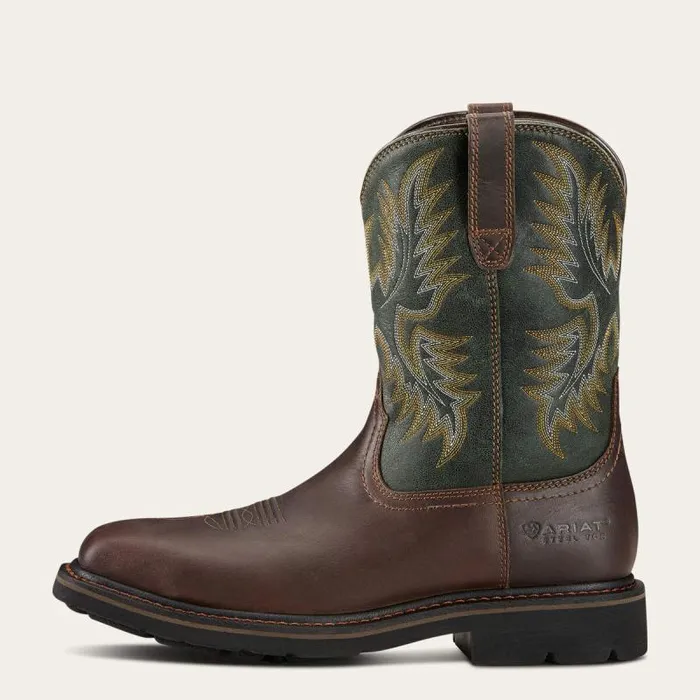 Men Work Boots Ariat Sierra Wide Square Toe Steel Toe Work Boot Dark Brown Men Work Boots Ariat Sierra Wide Square Toe Steel Toe Work Boot Dark Brown