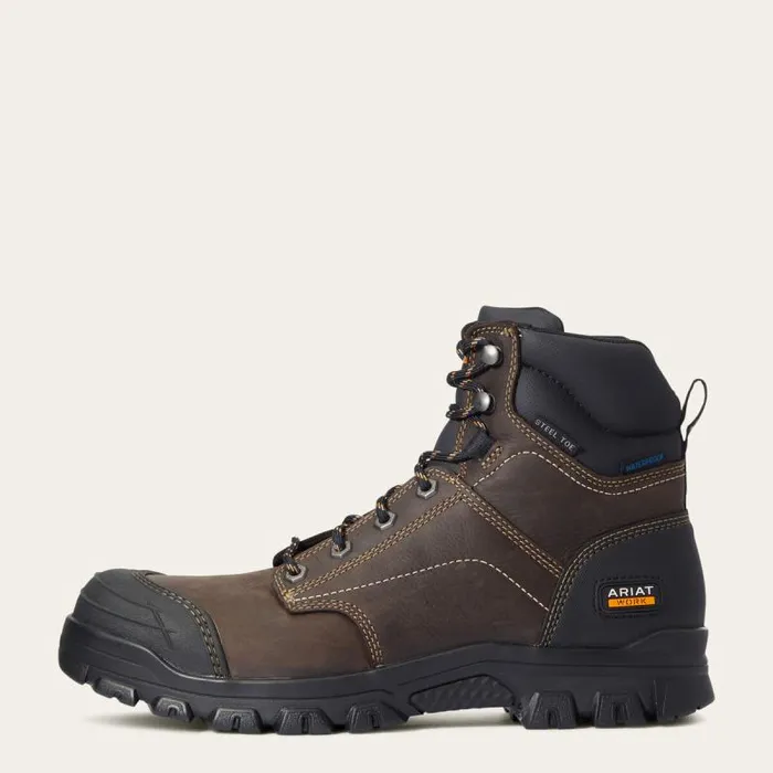 Men Work Boots Ariat Treadfast 6034 Waterproof Steel Toe Work Boot Dark Brown