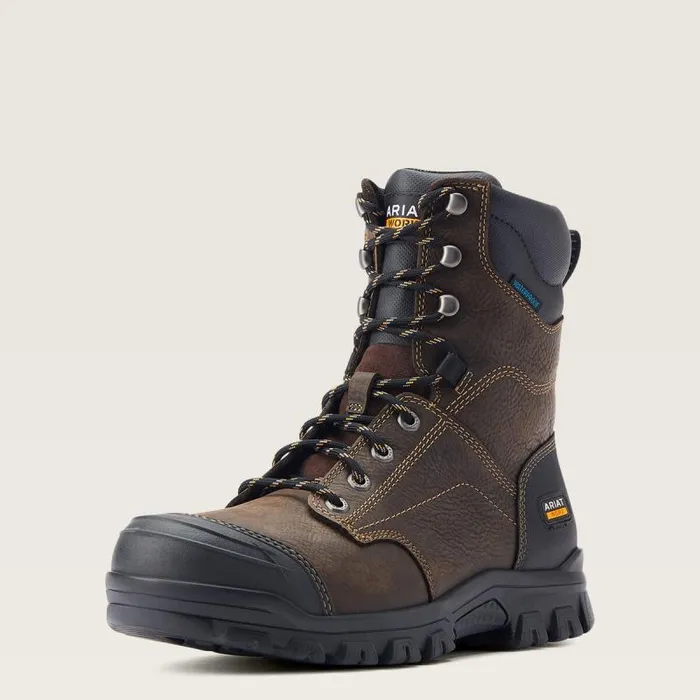 Men Work Boots Ariat Treadfast 8034 Waterproof Work Boot Dark Brown